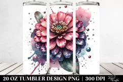 Glossy Zinnia Marble Splash | 20 Oz Tumbler Product Image 2