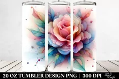 Rose Watercolor Splash | 20 oz Tumbler Product Image 2