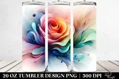 Pastel Rose Watercolor Splash | 20 oz Tumbler Product Image 2