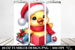 Winter Duck with Santa Hat, High Quality 20 Oz Tumbler Product Image 2