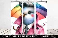 Watercolor Baby Dove Posing, Transparent 20 Oz Tumbler Product Image 2