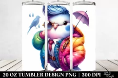 Watercolor Baby Dove Posing, Transparent 20 Oz Tumbler Product Image 2