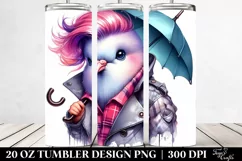 Watercolor Baby Dove Posing, Transparent 20 Oz Tumbler Product Image 2