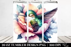 Hummingbird Sleeping in Flower, Transparent 20 Oz Tumbler Product Image 2