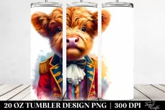 Baby Cow Highland Ringmaster Coat. 20 Oz Tumbler Design Product Image 2