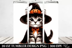 Spooky Halloween Kitten, Transparent 20 Oz Tumbler Product Image 2