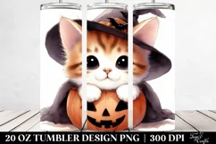 Spooky Halloween Kitten, Transparent 20 Oz Tumbler Product Image 2