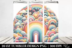 Colorful Whimsical Pastel Rainbow | 20 Oz Tumbler Product Image 2
