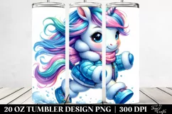 Cute Baby Unicorn Running | 20 oz Tumbler Product Image 2