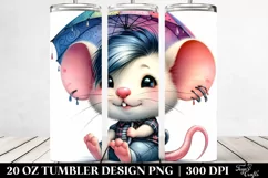 Cool Mouse with Umbrella, Transparent 20 Oz Tumbler Product Image 2