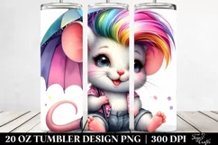 Cool Mouse with Umbrella, Transparent 20 Oz Tumbler Product Image 2