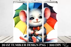 Cool Mouse with Umbrella, Transparent 20 Oz Tumbler Product Image 2