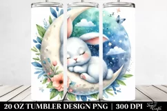 Colorful Baby Bunny on Moon | 20 Oz Tumbler Product Image 2
