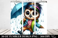 Watercolor Baby Owl Dancing, Transparent 20 Oz Tumbler Product Image 2