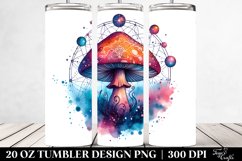 Vibrant Magical Celestial Mushroom Clipart 20 Oz Tumbler Product Image 2
