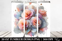 Abstract Pastel Glossy Begonia,20 oz Tumbler Product Image 2