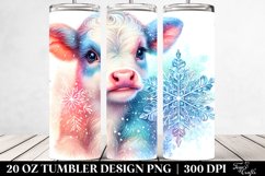 Baby Cow Snowflake. 20 oz Tumbler Design Product Image 2