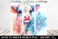 Baby Cow Snowflake. 20 oz Tumbler Design Product Image 2
