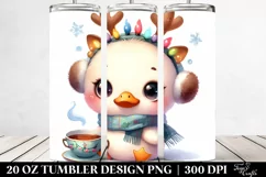 Pastel Duck with Reindeer Horns, High-Quality 20 Oz Tumbler Product Image 2