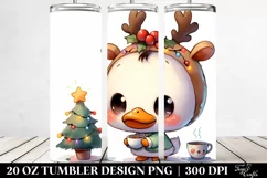 Pastel Duck with Reindeer Horns, High-Quality 20 Oz Tumbler Product Image 2