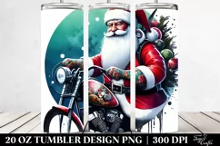 Christmas Santa Biker, High-Quality 20 Oz Tumbler Product Image 2