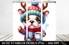 Enthusiastic Bulldog with Reindeer Horns, High-Quality 20 Oz Product Image 2