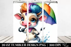 Happy Baby Cow Running 20 Oz Tumbler Product Image 2
