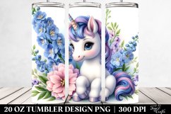 Cute Baby Unicorn Delphinium Frame | 20 oz Tumbler Product Image 2
