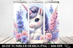 Cute Baby Unicorn Delphinium Frame | 20 oz Tumbler Product Image 2