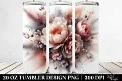 Abstract Peonies Plant Leaves. 20 oz Tumbler Design Product Image 2