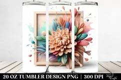 Abstract Pastel Wooden Stained Chrysanthemum,20 oz Tumbler Product Image 2
