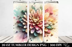 Abstract Pastel Wooden Stained Chrysanthemum,20 oz Tumbler Product Image 2