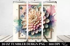 Abstract Pastel Wooden Stained Chrysanthemum,20 oz Tumbler Product Image 2