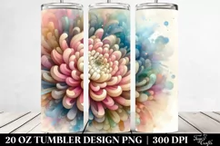 Abstract Pastel Wooden Stained Chrysanthemum,20 oz Tumbler Product Image 2
