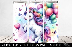 Colorful Unicorn Balloons Whimsical | 20 Oz Tumbler Product Image 2