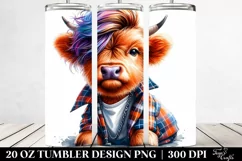 Cute Highlandcow with Cool Haircut, Transparent 20 Oz Product Image 2