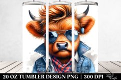Cute Highlandcow with Cool Haircut, Transparent 20 Oz Product Image 2