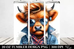 Cute Highlandcow with Cool Haircut, Transparent 20 Oz Product Image 2