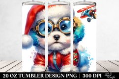 Expressive Bichon Frise with Santa Hat, High-Quality 20 Oz Product Image 2