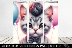 Agressive Baby Cat with Balloons, 20 Oz Tumbler Product Image 2