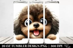 Crazy Poodle Peek-a-Boo Design | 20 Oz Tumbler Product Image 2