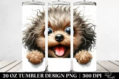 Crazy Poodle Peek-a-Boo Design | 20 Oz Tumbler Product Image 2