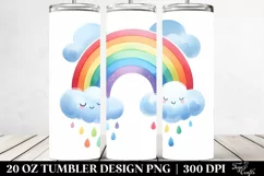Colorful Simple Rainbow Clouds | 20 Oz Tumbler Product Image 2