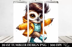 Cute Baby Owl with Cool Haircut, Transparent 20 Oz Tumbler Product Image 2