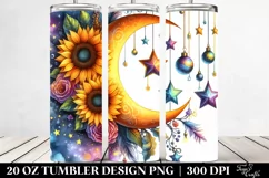 Vibrant Moon and Sunflowers | 20 oz Tumbler Product Image 2