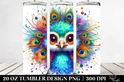 Colorful Layered Baby Peacock Crazy Eyes | 20 Oz Tumbler Product Image 2