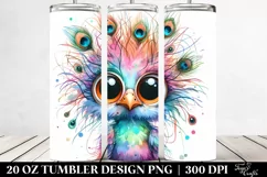 Colorful Layered Baby Peacock Crazy Eyes | 20 Oz Tumbler Product Image 2