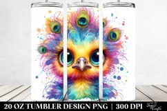 Colorful Layered Baby Peacock Crazy Eyes | 20 Oz Tumbler Product Image 2