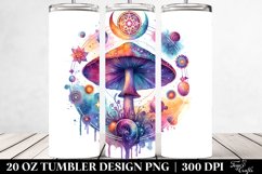 Vibrant Magical Celestial Mushroom Clipart 20 Oz Tumbler Product Image 2