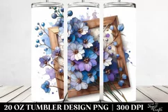 Watercolor Stained Delphinium | 20 Oz Tumbler Product Image 2
